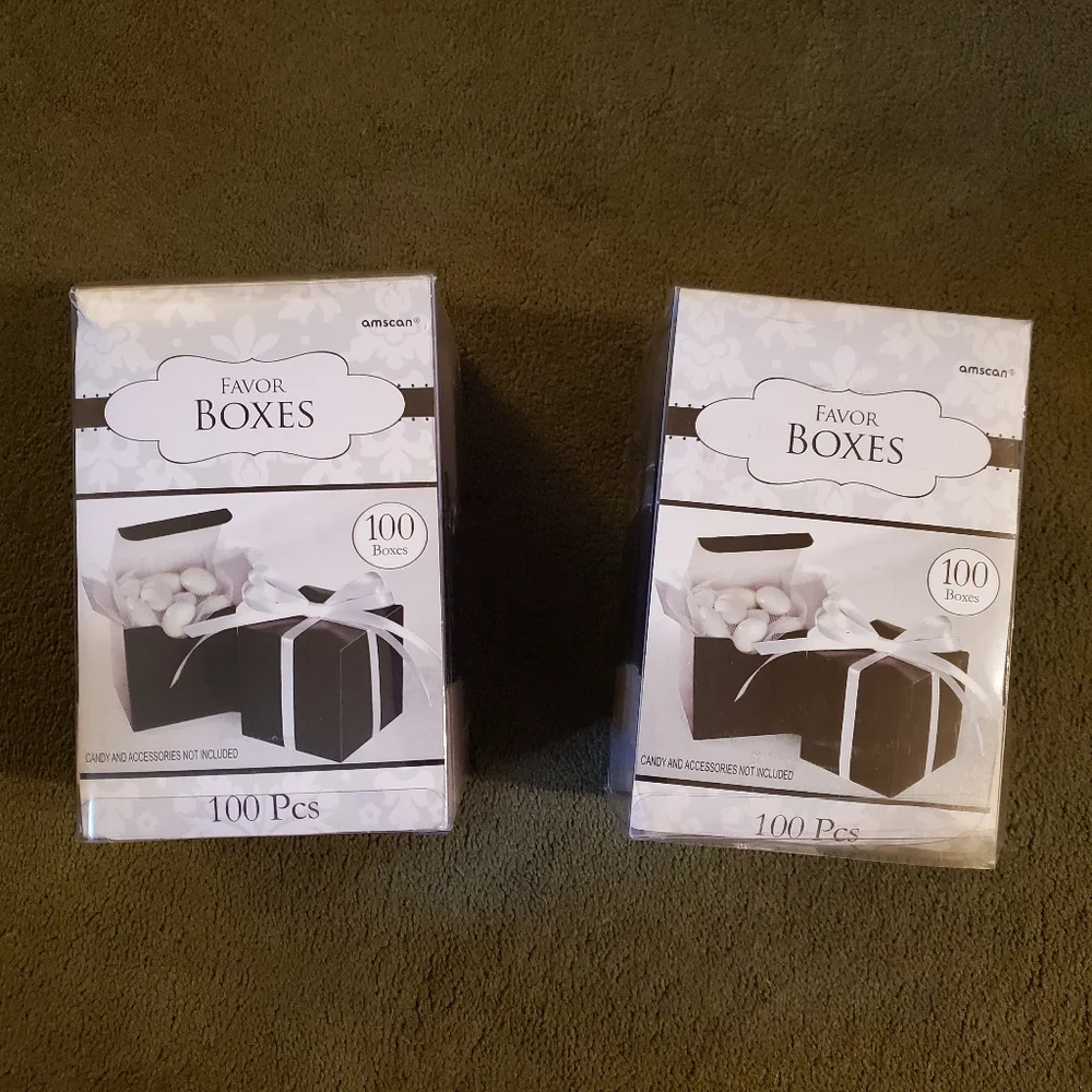 200 Count Black Party Favor Boxes